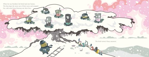 Brimsby stands back to admire his work--and "the birds weren't busy anymore."